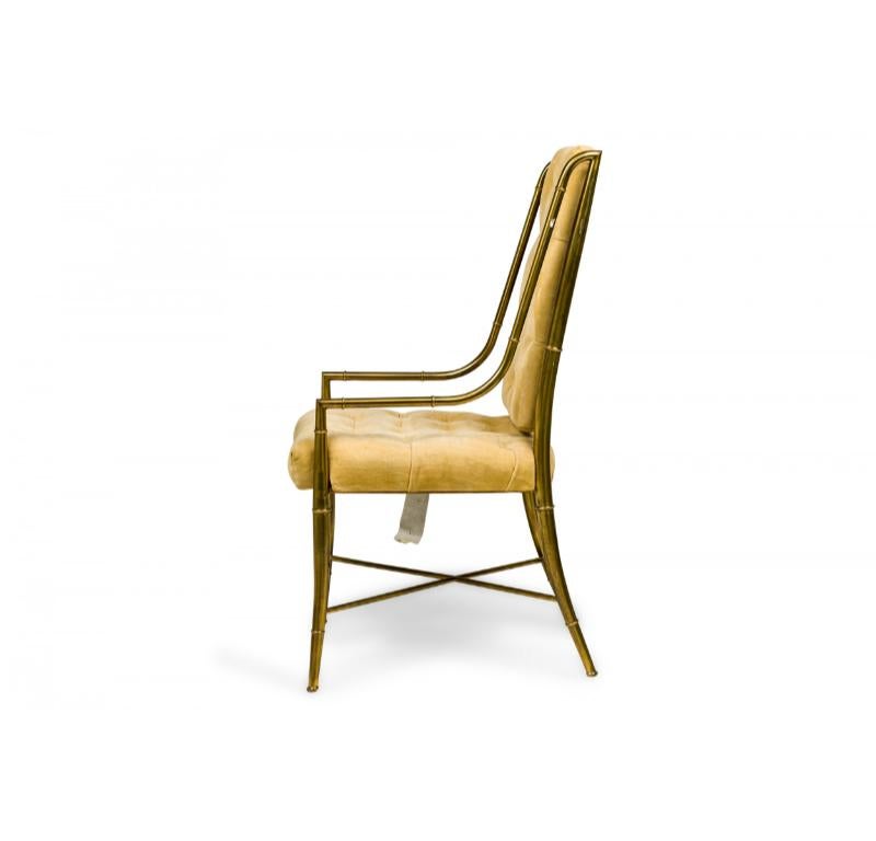 Weiman/Warren Lloyd für Mastercraft: Chenille-Sessel aus kaiserlichem Messing und beigefarbenem Messing (Moderne der Mitte des Jahrhunderts) im Angebot