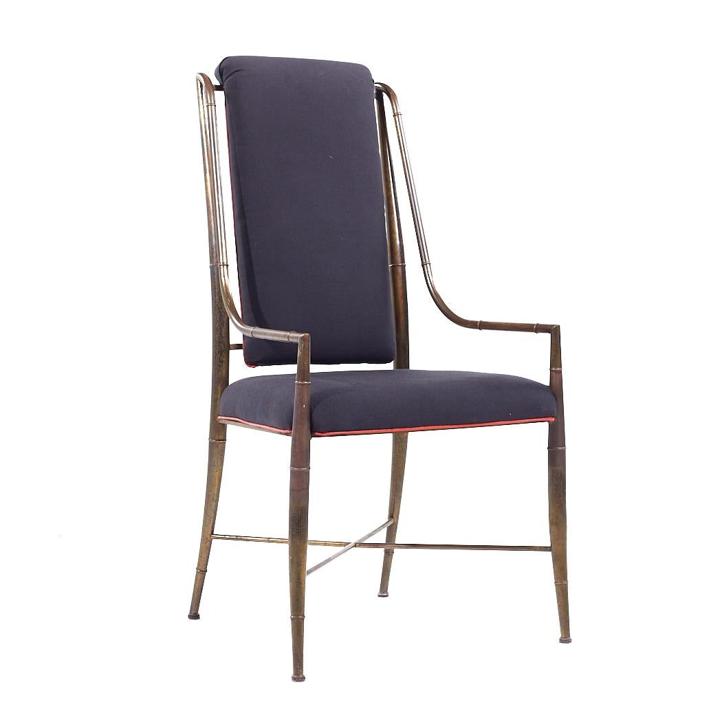 American Weiman Warren Lloyd for Mastercraft Imperial Brass Dining Chairs - Set of 6 For Sale