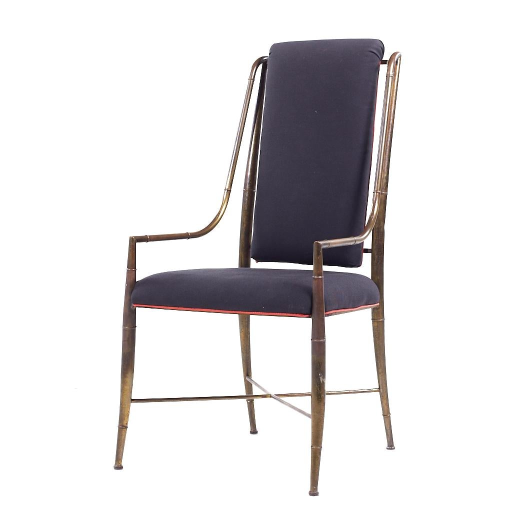 Late 20th Century Weiman Warren Lloyd for Mastercraft Imperial Brass Dining Chairs - Set of 6 For Sale
