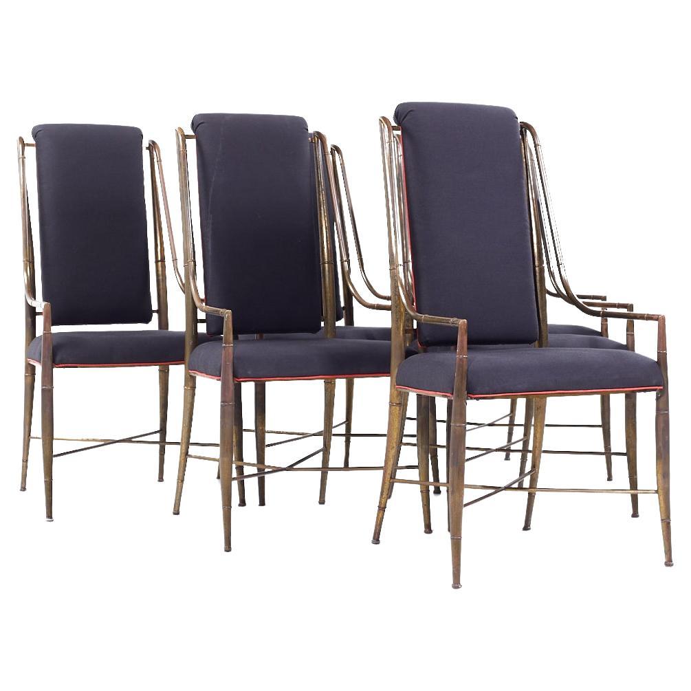 Weiman Warren Lloyd for Mastercraft Imperial Brass Dining Chairs - Set of 6 For Sale