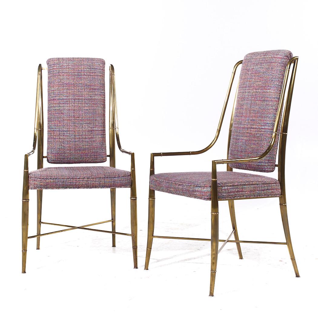 Weiman Warren Lloyd for Mastercraft Imperial MCM Brass Dining Chairs - Pair Moderno de mediados de siglo en venta