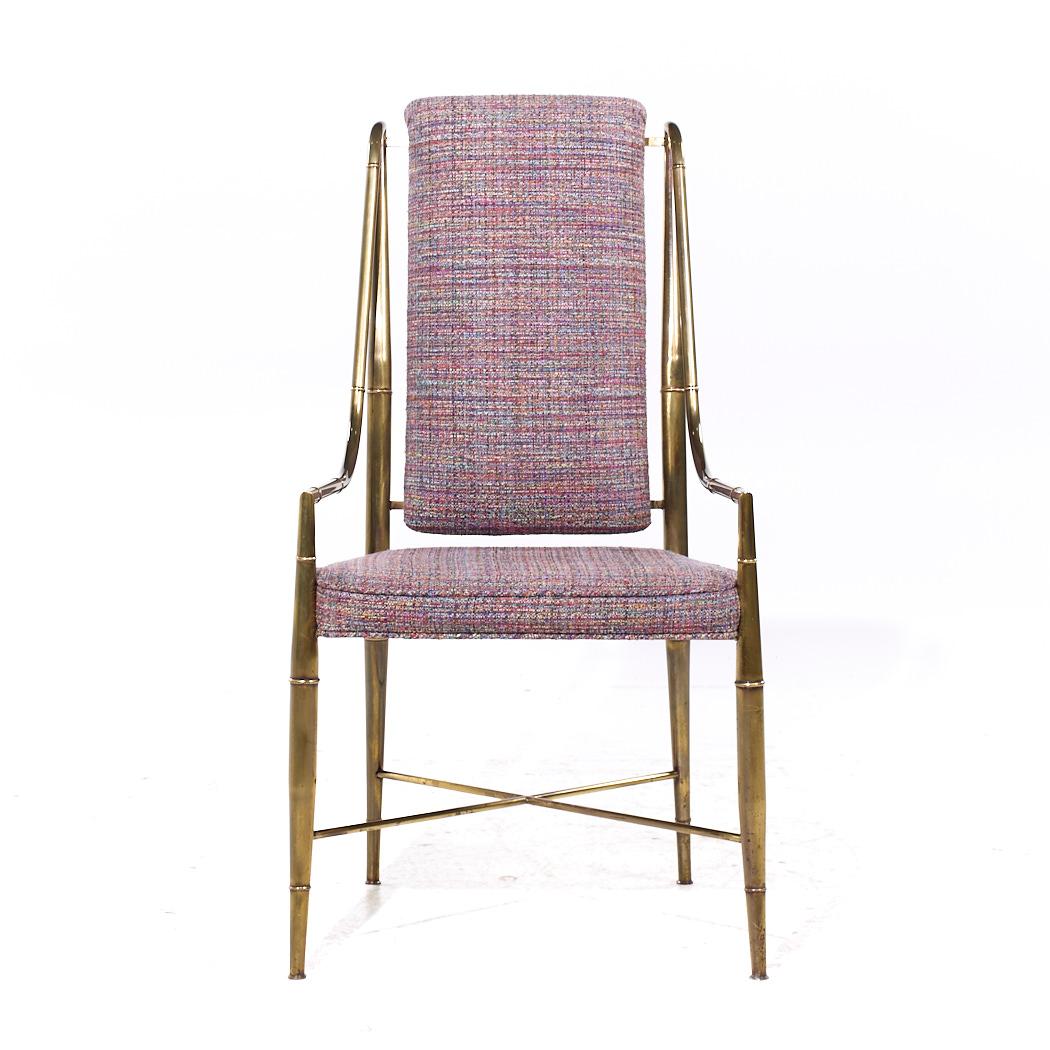 Weiman Warren Lloyd for Mastercraft Imperial MCM Brass Dining Chairs - Pair en Bueno estado para la venta en Countryside, IL