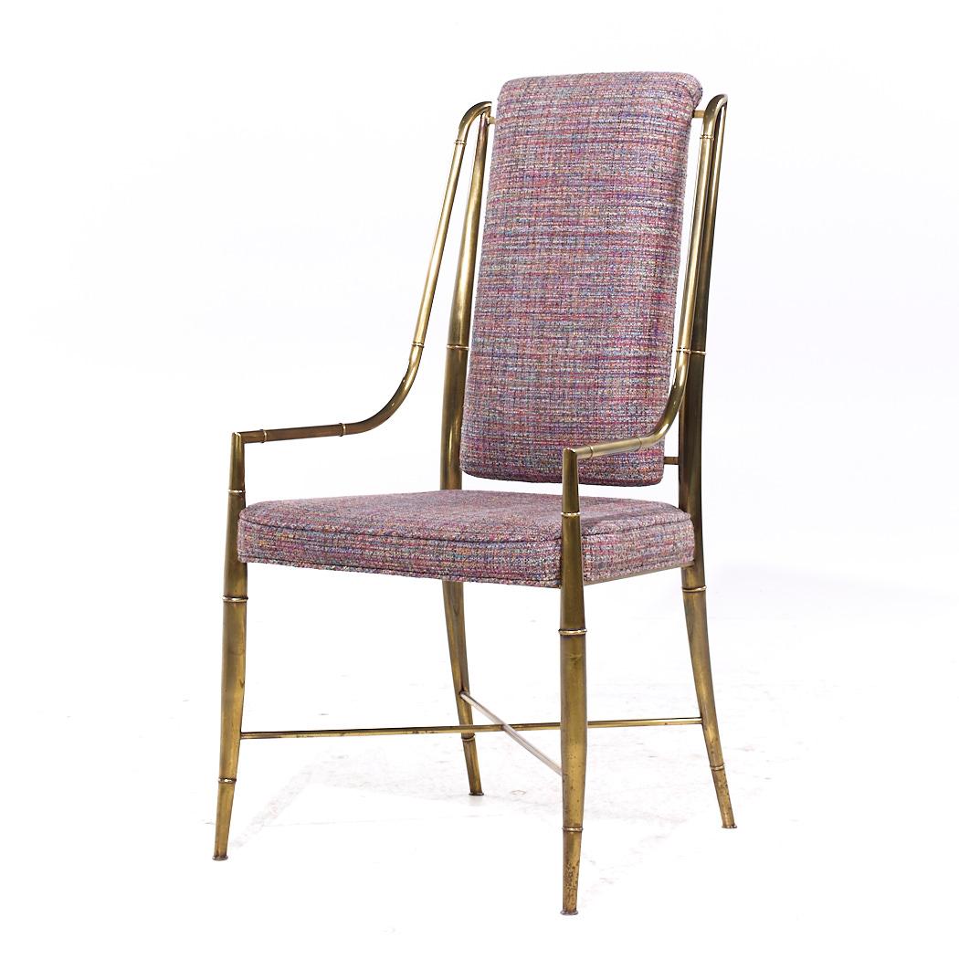Weiman Warren Lloyd for Mastercraft Imperial MCM Brass Dining Chairs - Pair finales del siglo XX en venta