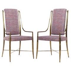 Weiman Warren Lloyd for Mastercraft Imperial MCM Brass Dining Chairs - Pair