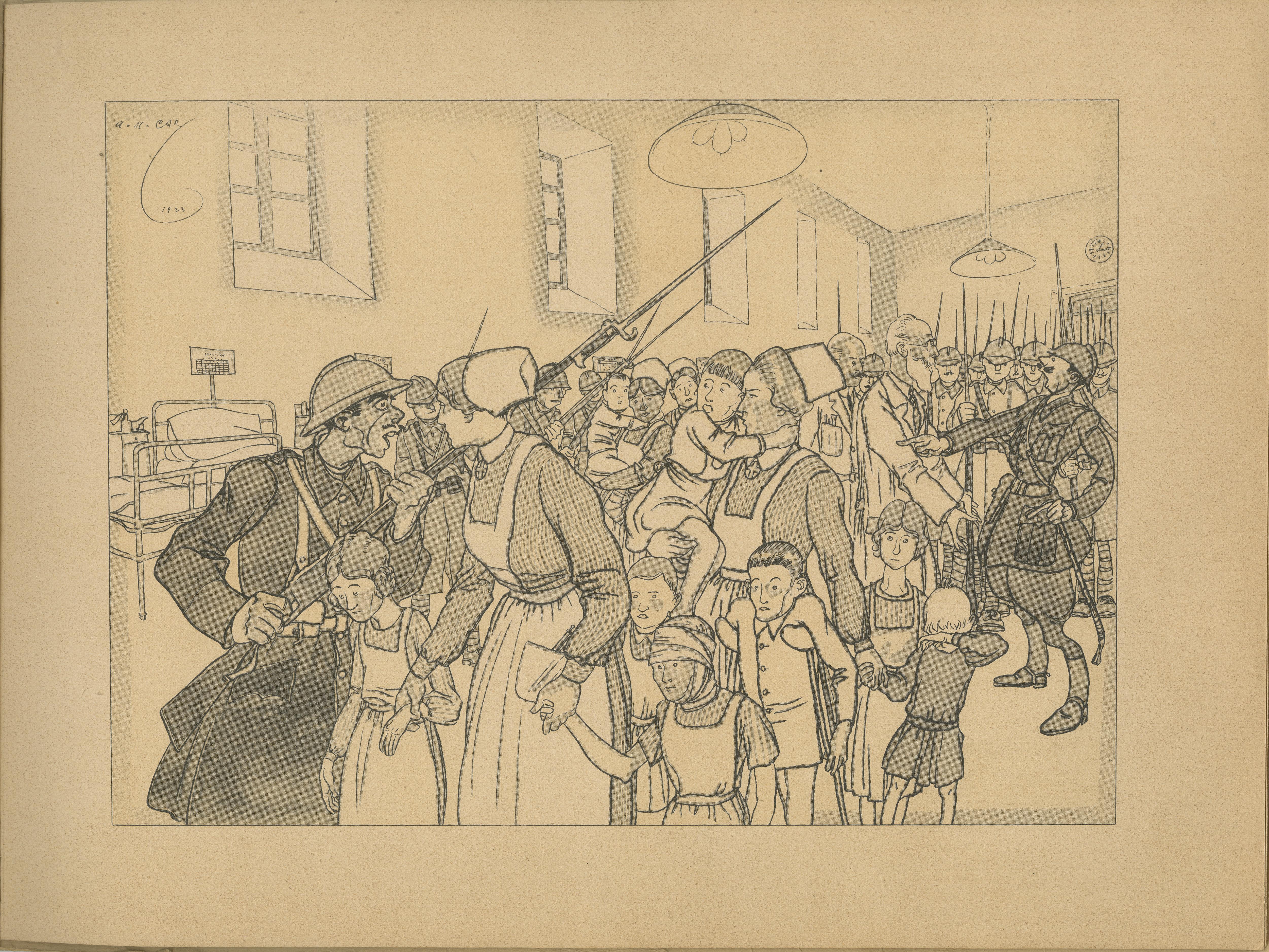 Weimar Era - German Satirical Prints Portfolio Ruhr Crisis, 1923 im Angebot 5