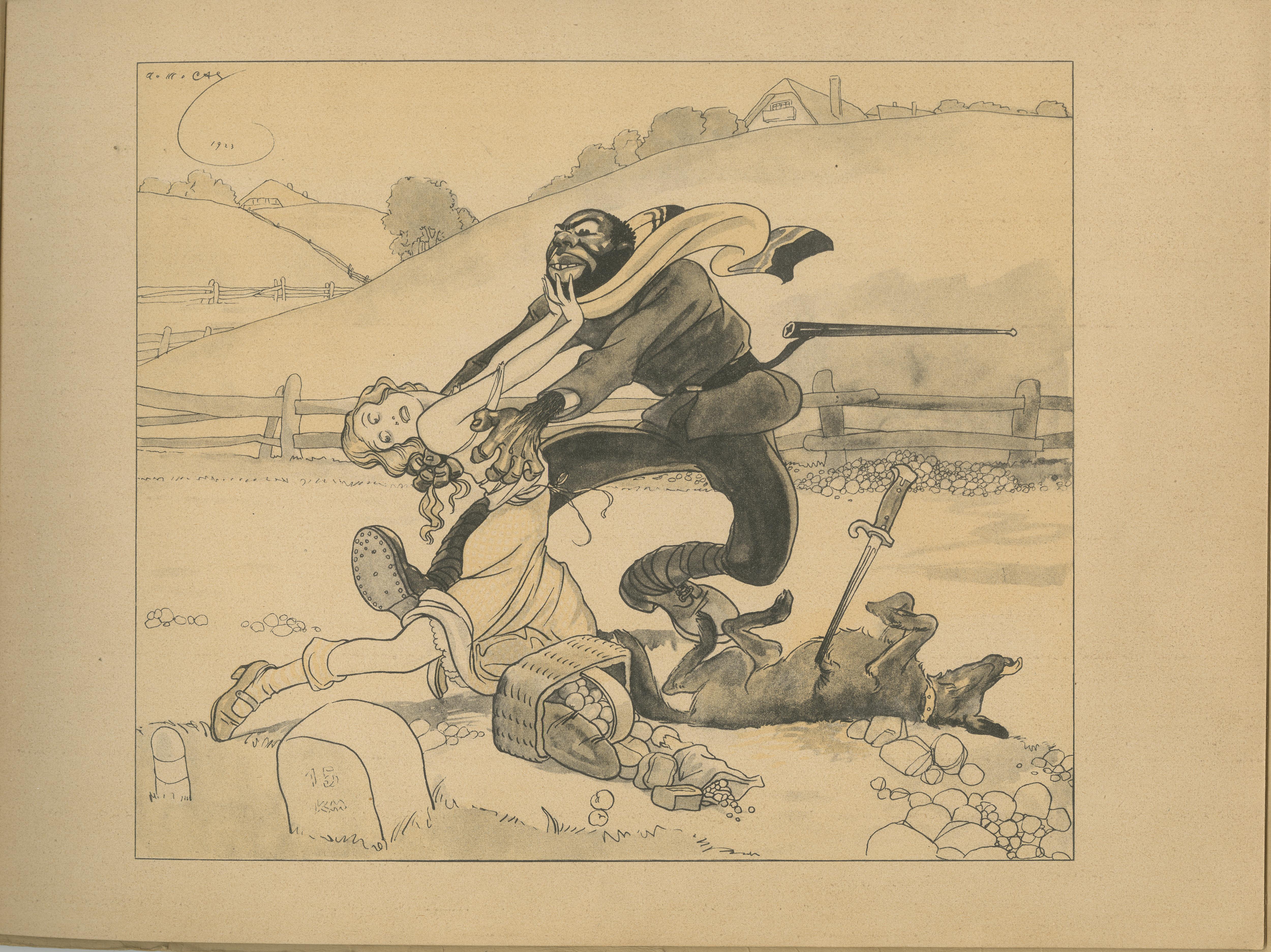 Weimar Era - German Satirical Prints Portfolio Ruhr Crisis, 1923 im Angebot 6