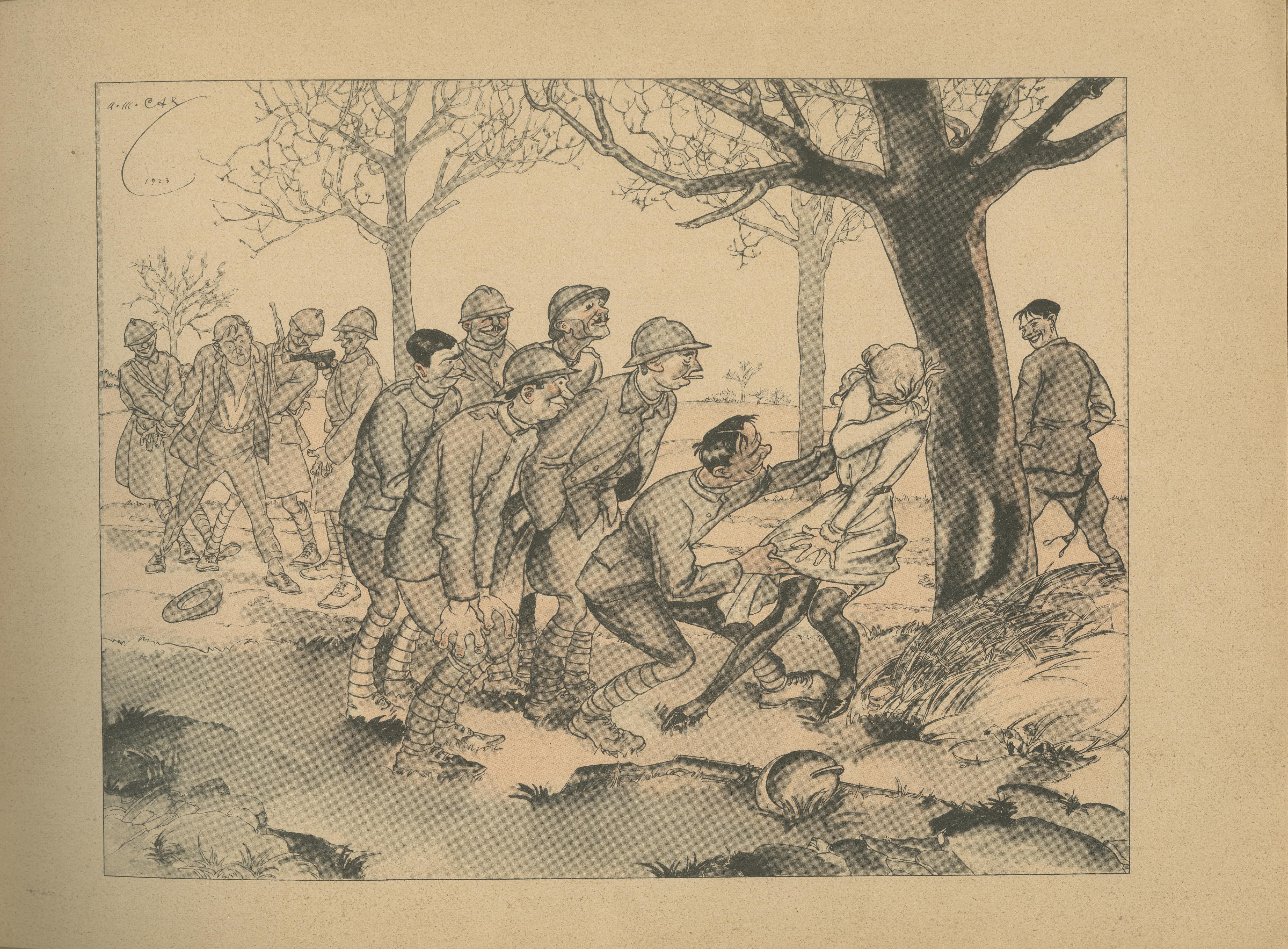 Weimar Era - German Satirical Prints Portfolio Ruhr Crisis, 1923 im Angebot 7