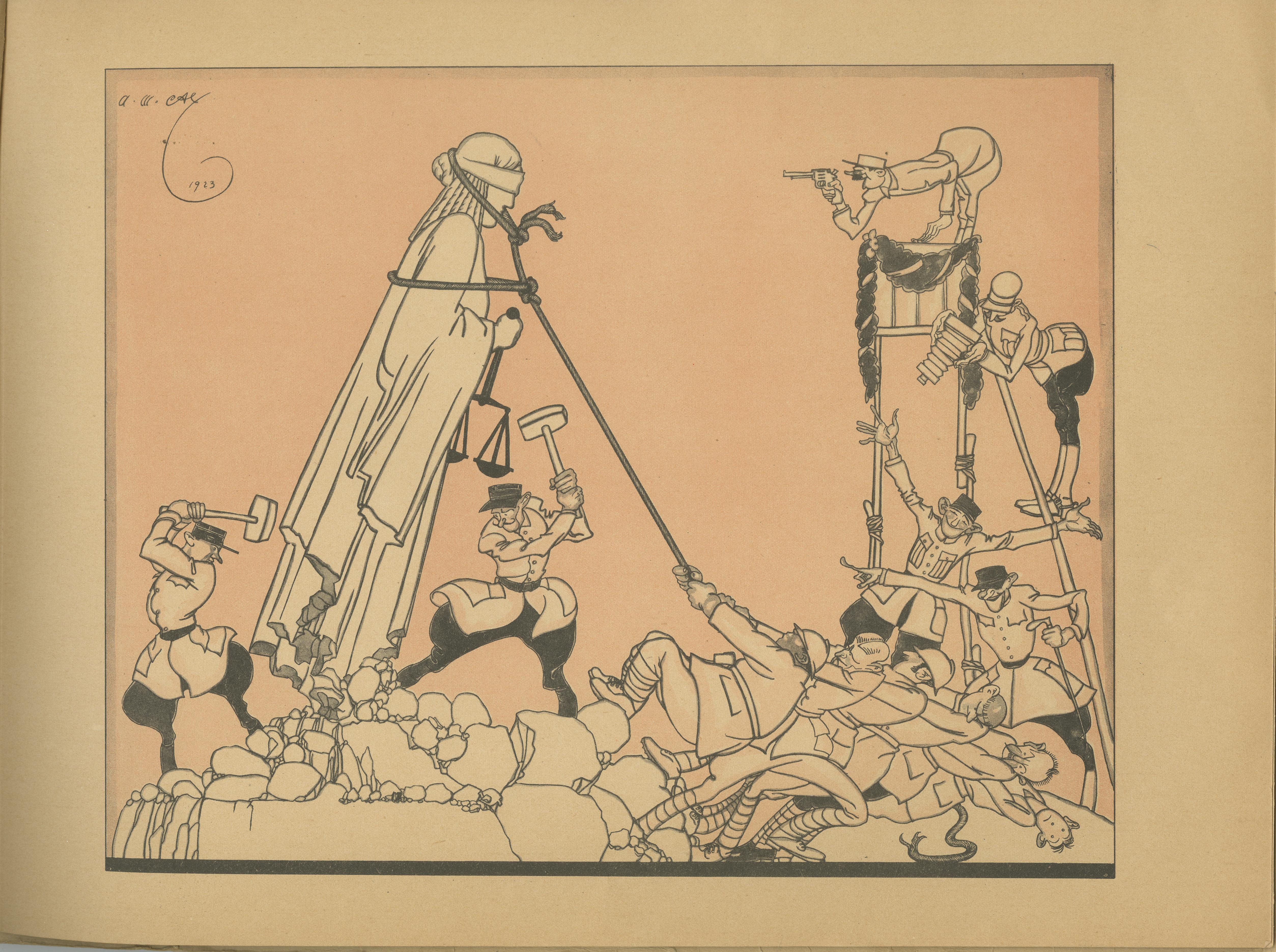 Weimar Era - German Satirical Prints Portfolio Ruhr Crisis, 1923 im Angebot 8