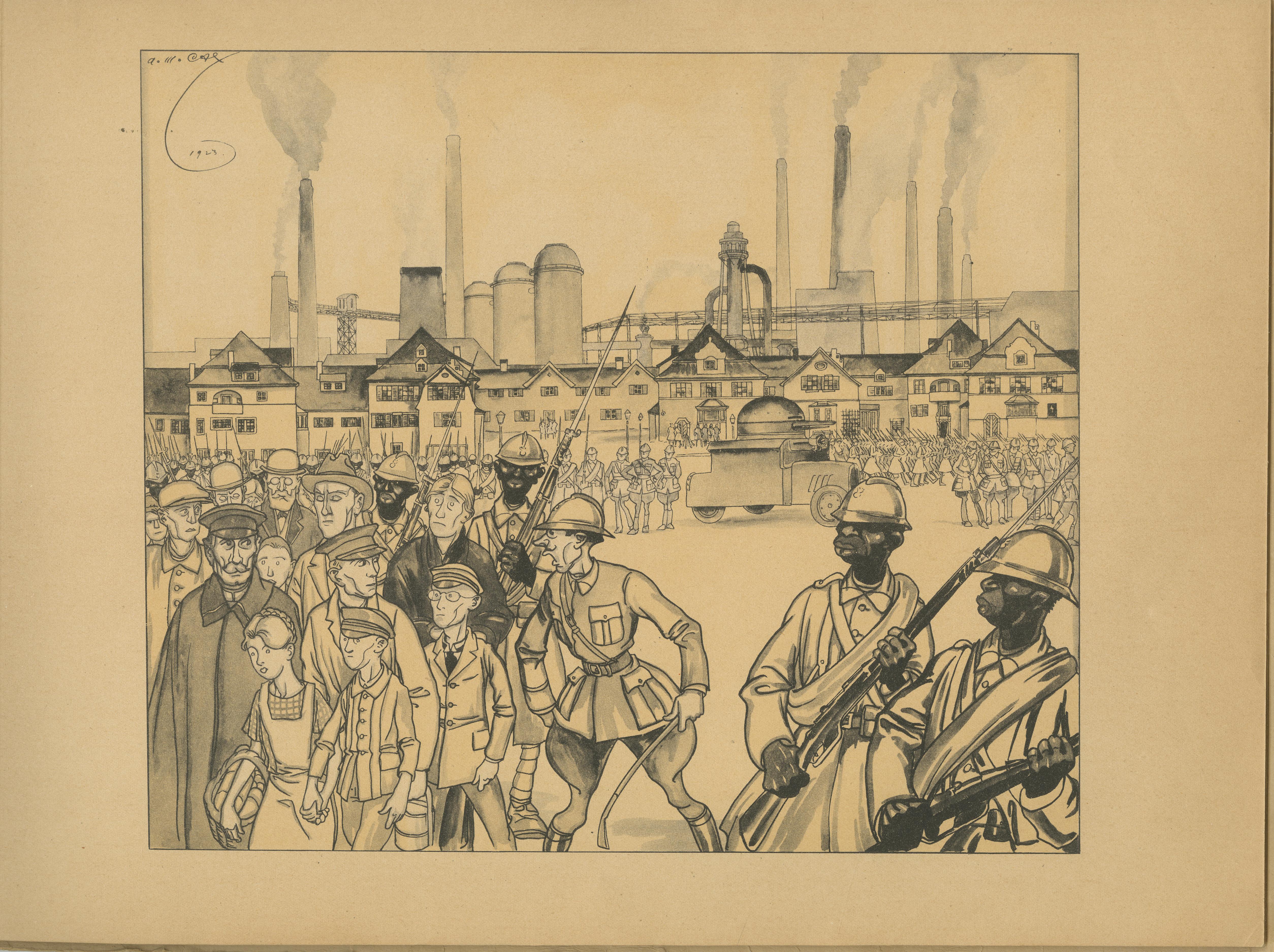 Weimar Era - German Satirical Prints Portfolio Ruhr Crisis, 1923 im Angebot 2