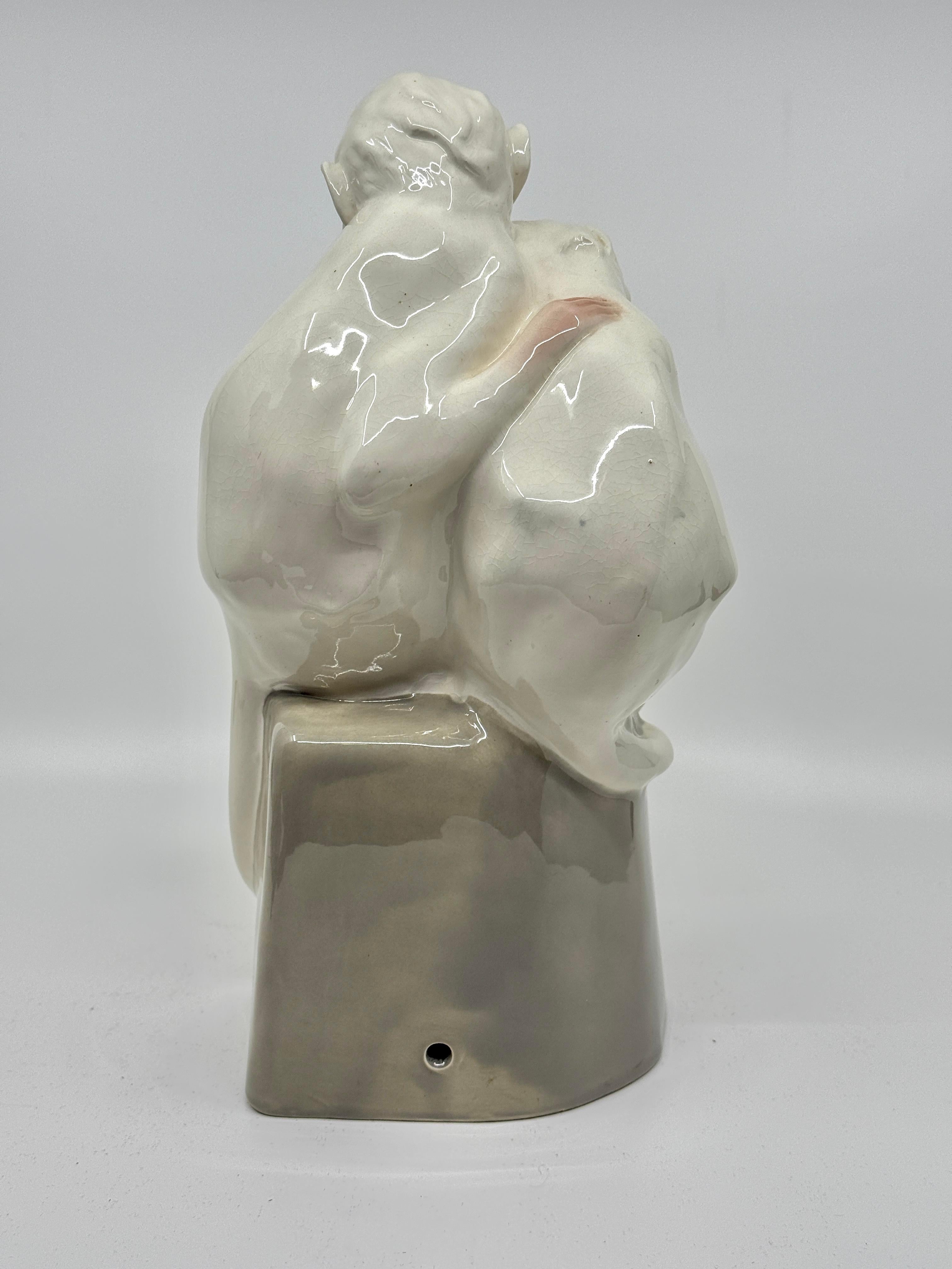 Keramische Affen aus Keramik mit Glasaugen von Weiner Kunst Keramische Affen im Angebot 1