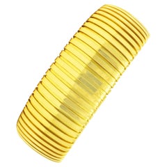 Weingrill 18 Karat Yellow Gold Tubogas Cuff Vintage Bracelet