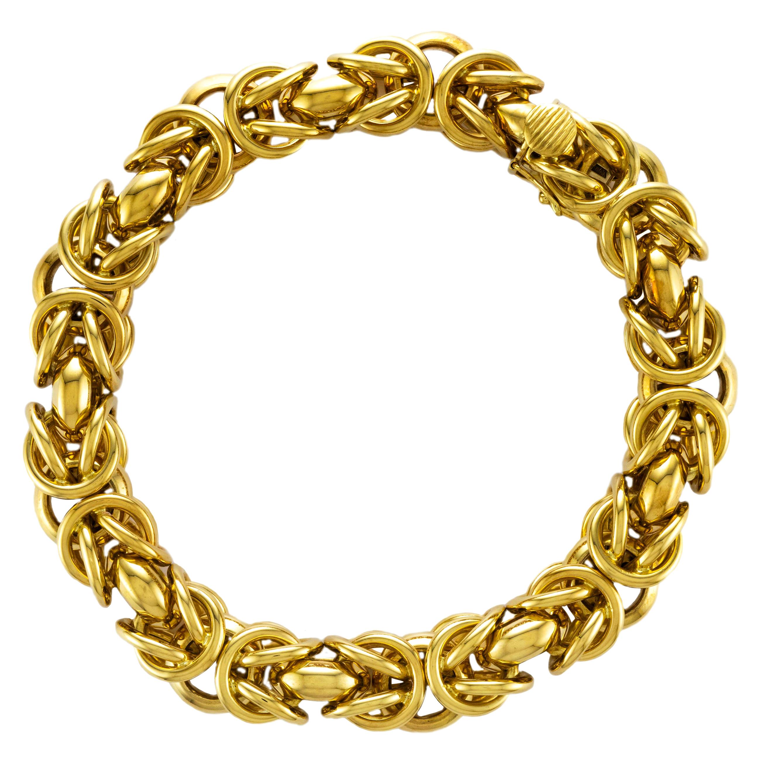 Weingrill Bracelet à maillons tissés en or jaune 18 carats