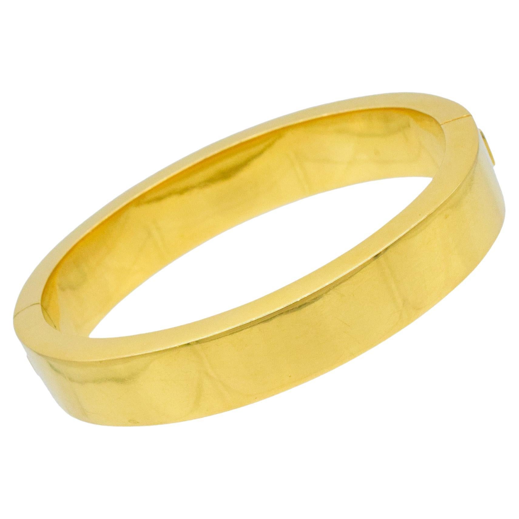 Weingrill 18k Yellow Gold Hinged Bangle Bracelet in vendita