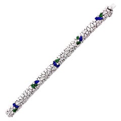 Weingrill Verona Vintage Bracelet Leaves Spring Diamond Blue Green Enamel Gold