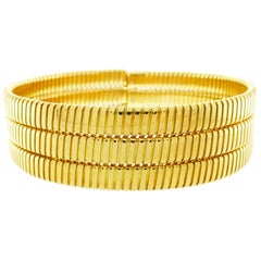 Weingrill Yellow Gold Tubogas Choker Necklace