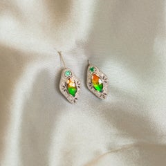 Weinman Charlotte Sterling Silver Emerald A Grade Earrings