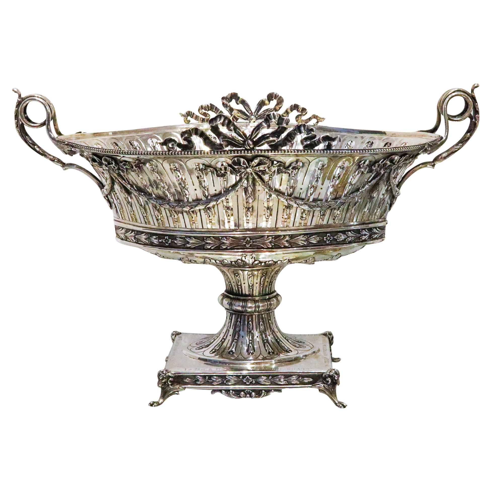 Weinranck & Schmidt Hanau Deutsches Kaiserreich 1889 Neoklassizistische Sterling Jardinière