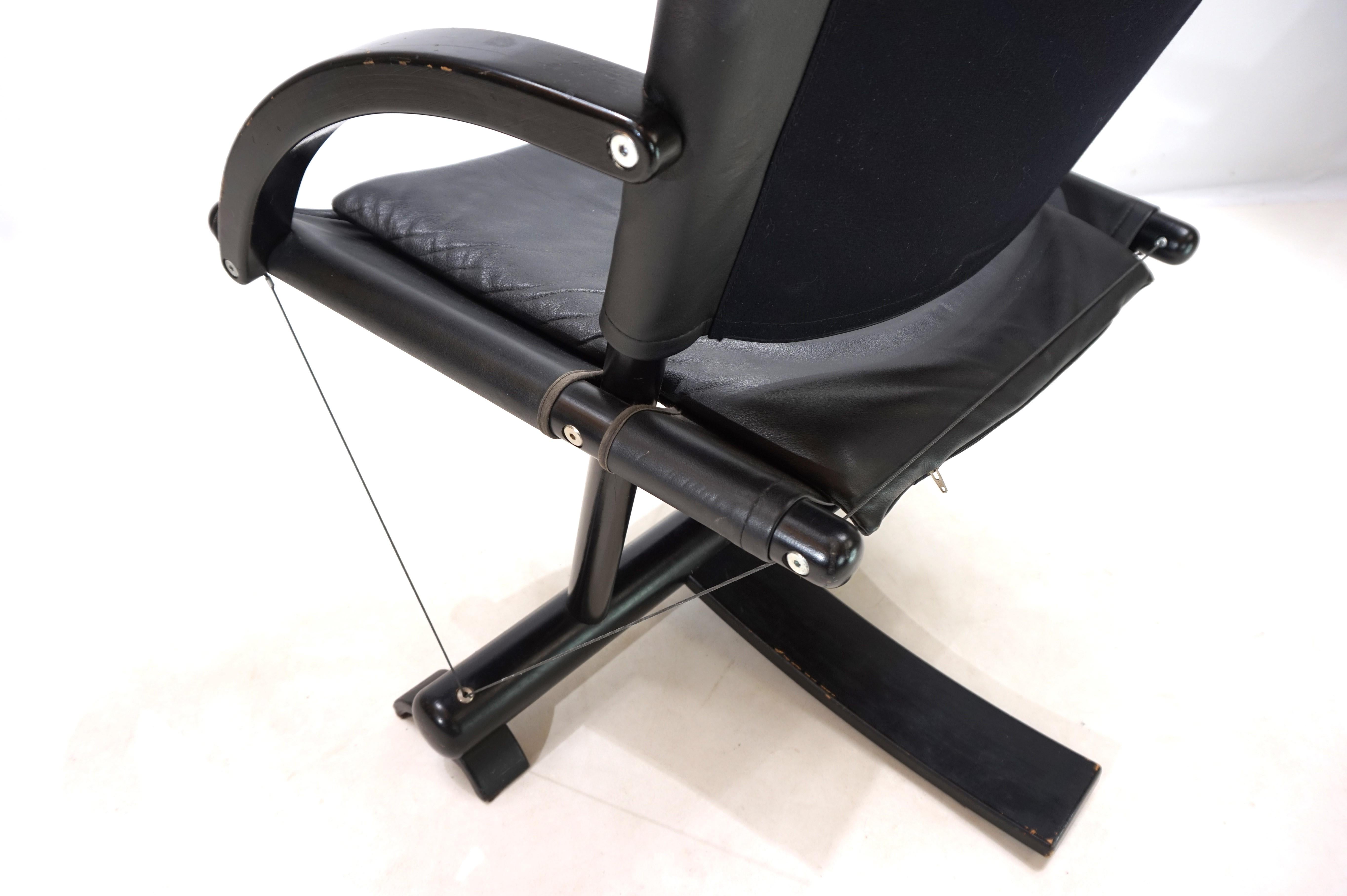 Sillón de cuero Weishäupl Werkstätten String, 1980 en venta 3