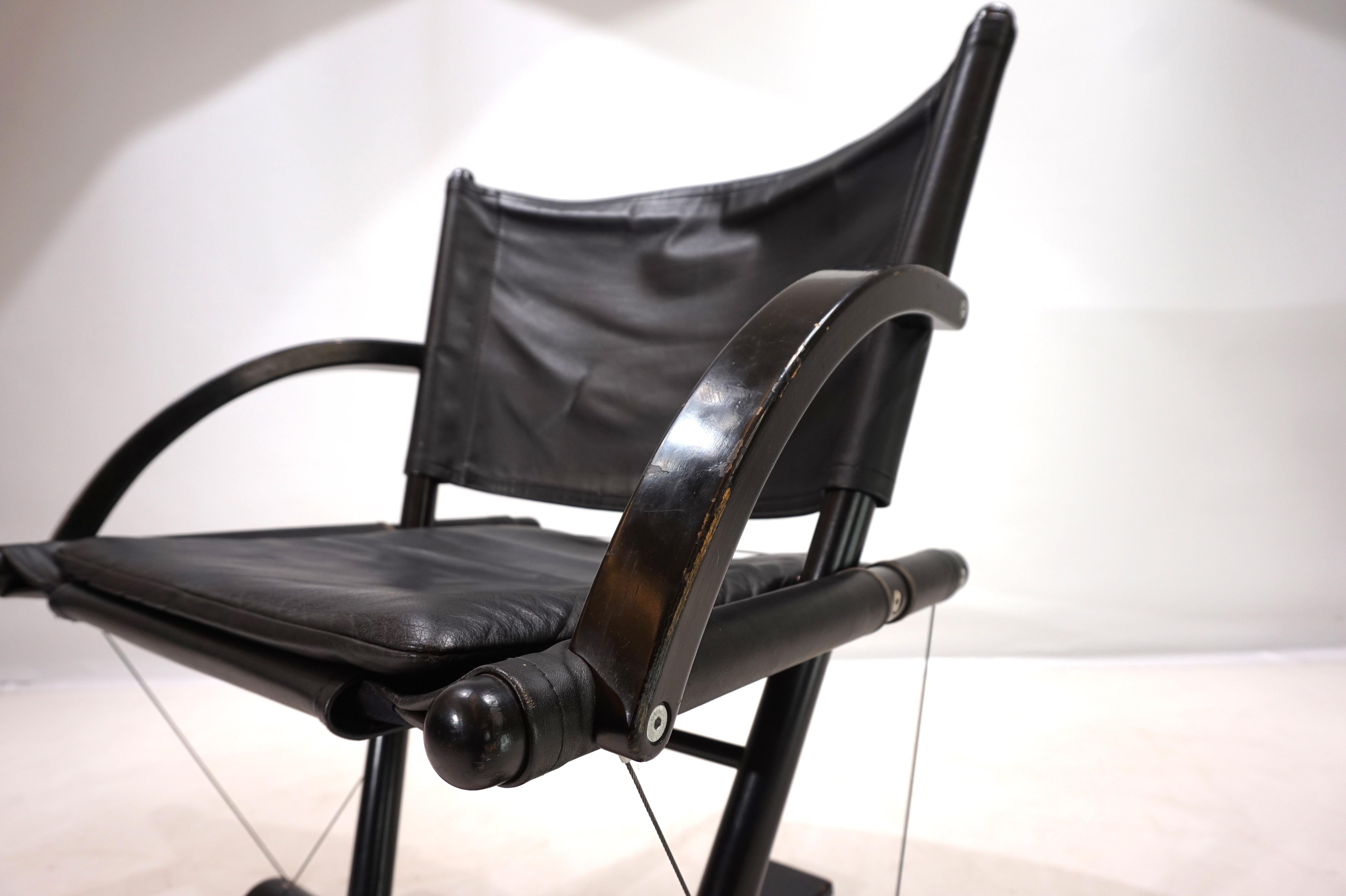 Sillón de cuero Weishäupl Werkstätten String, 1980 en venta 6