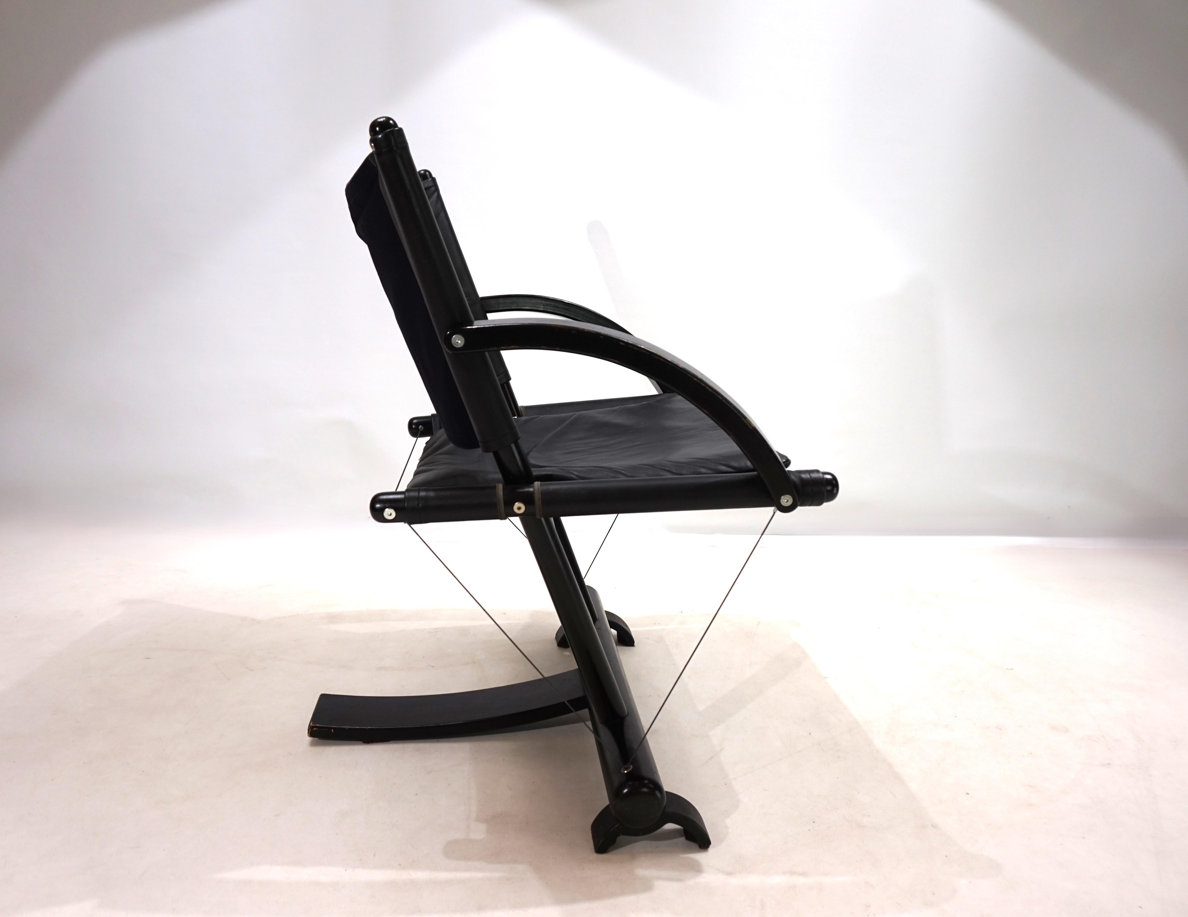 Sillón de cuero Weishäupl Werkstätten String, 1980 Cuero en venta