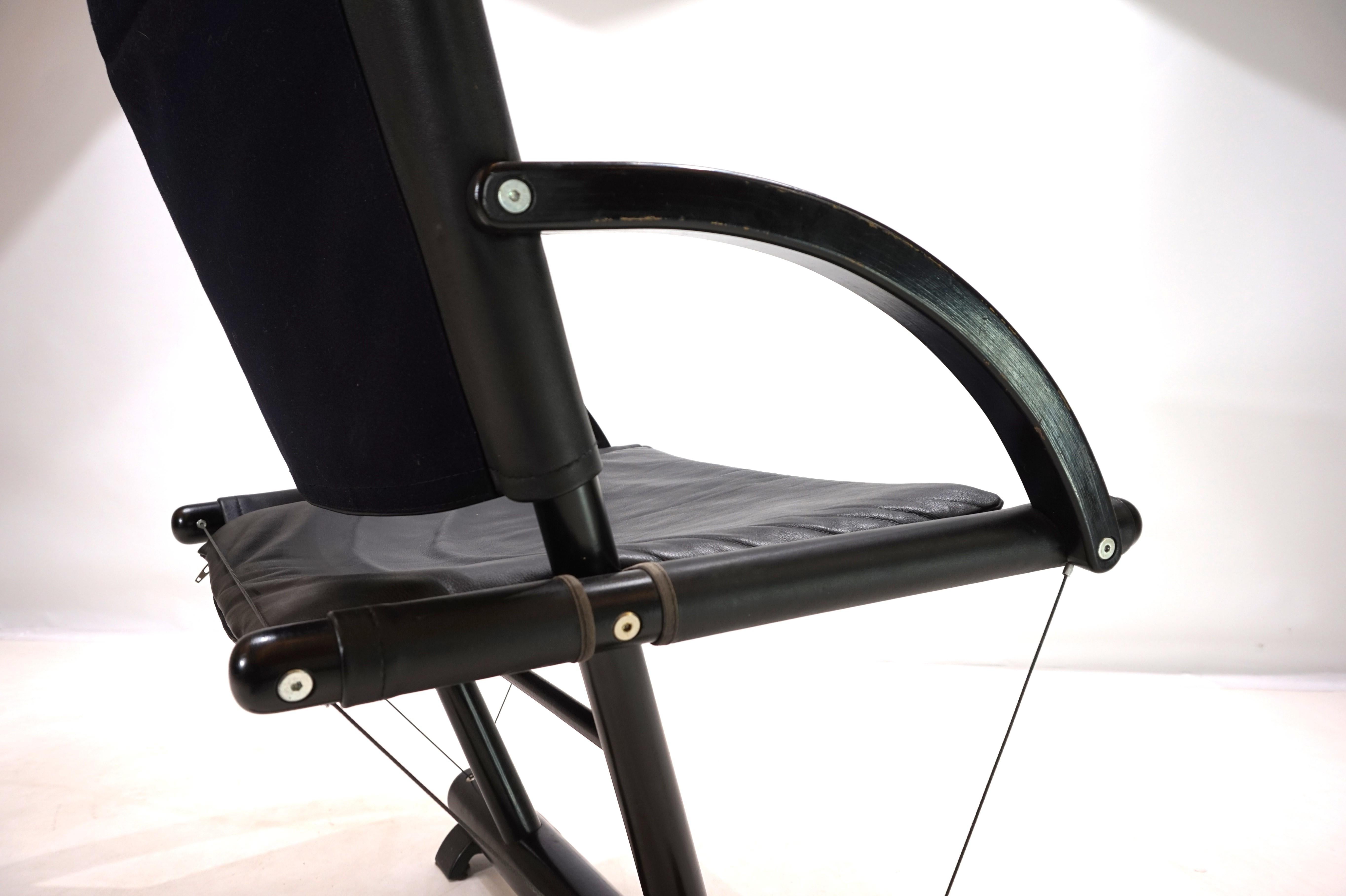 Sillón de cuero Weishäupl Werkstätten String, 1980 en venta 1