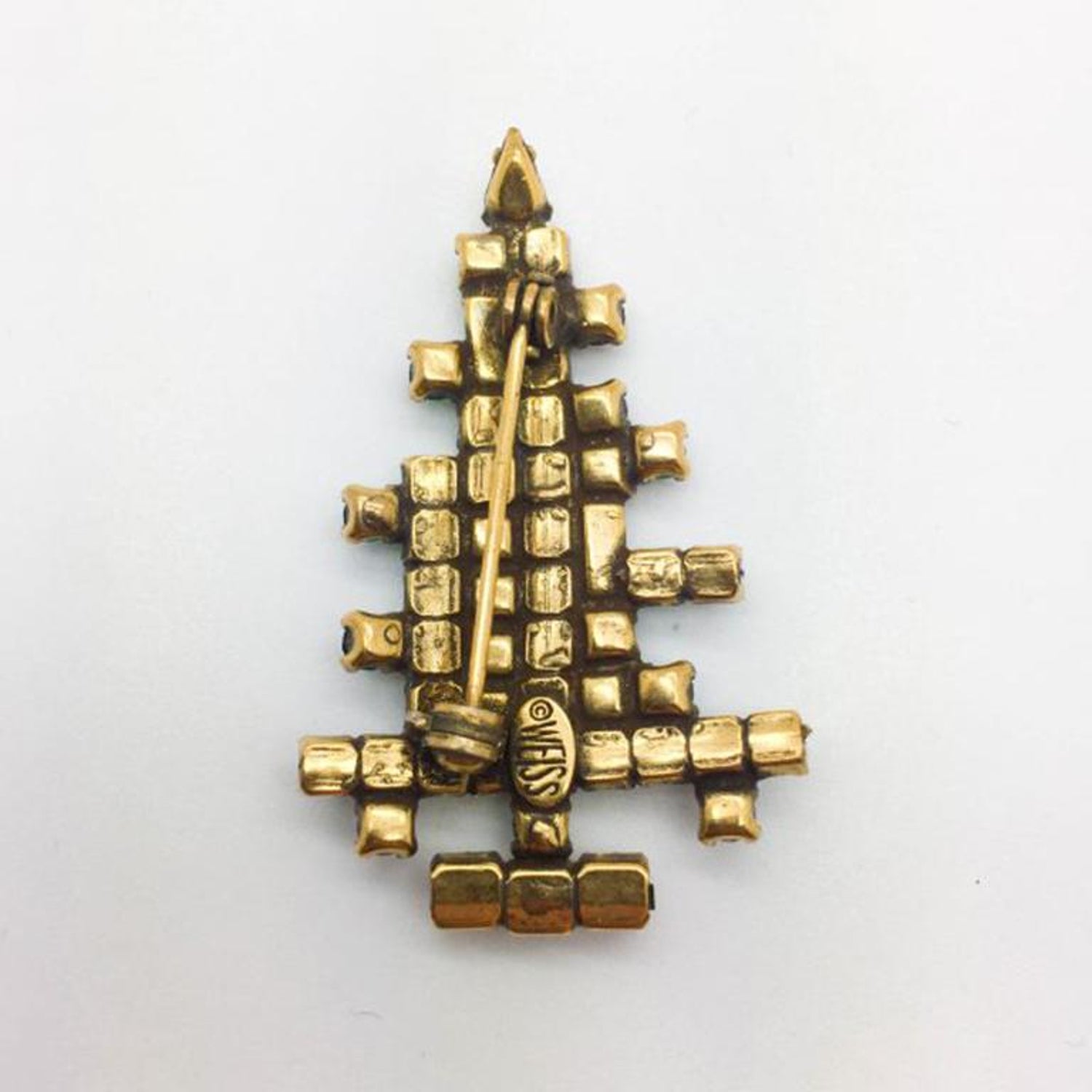 Weiss Christmas Tree Brooch With Three Candles Rare 1950s For Sale At 1stdibs