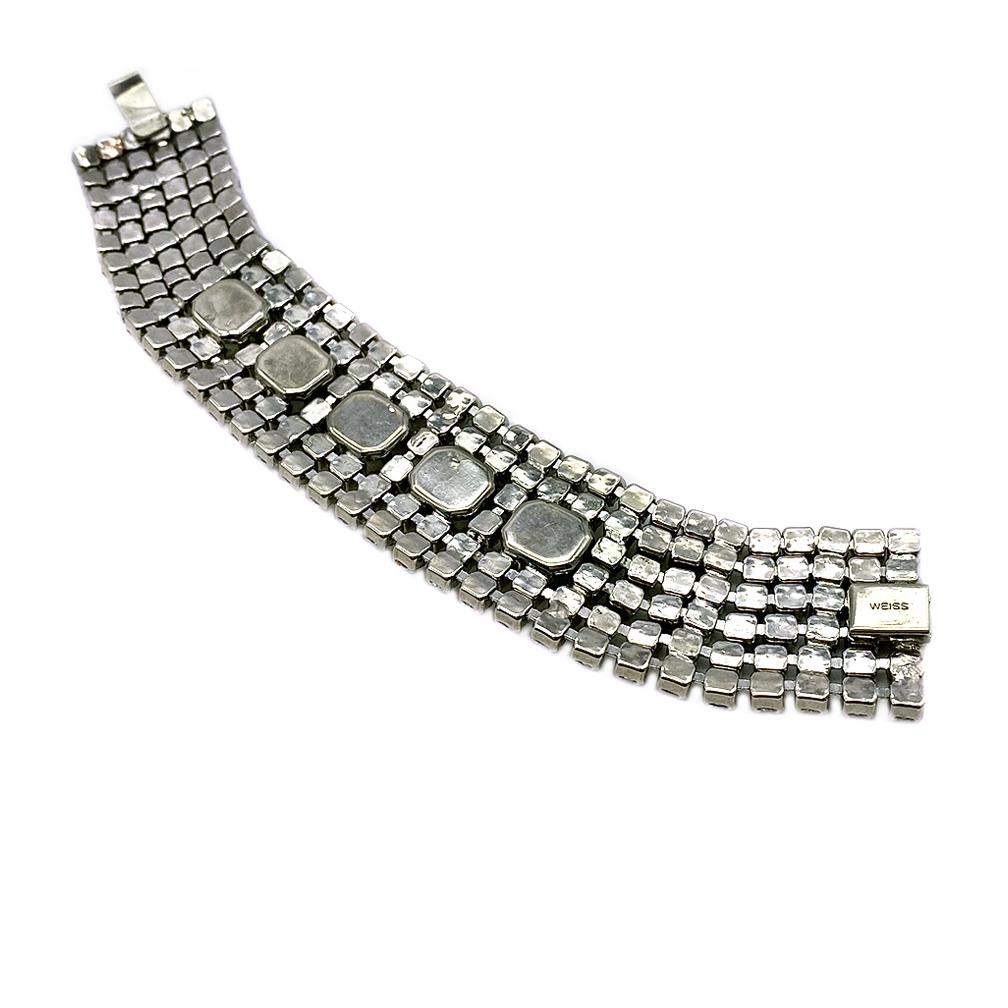 Weiss Clear Rhinestone Bracelet Perfect for Weddings In Good Condition For Sale In Atlanta, GA