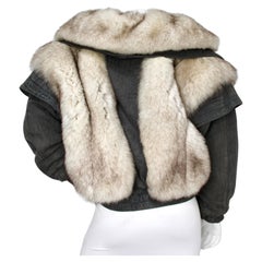 Weiss Grey Suede Mink Fur Vintage Bomber Jacket