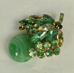 Weiss Jeweled Pear Brooch
