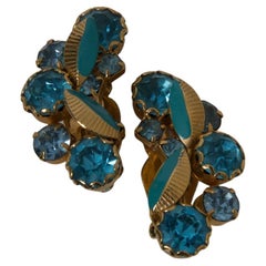 Retro Weiss Turquoise Clip-on Earrings