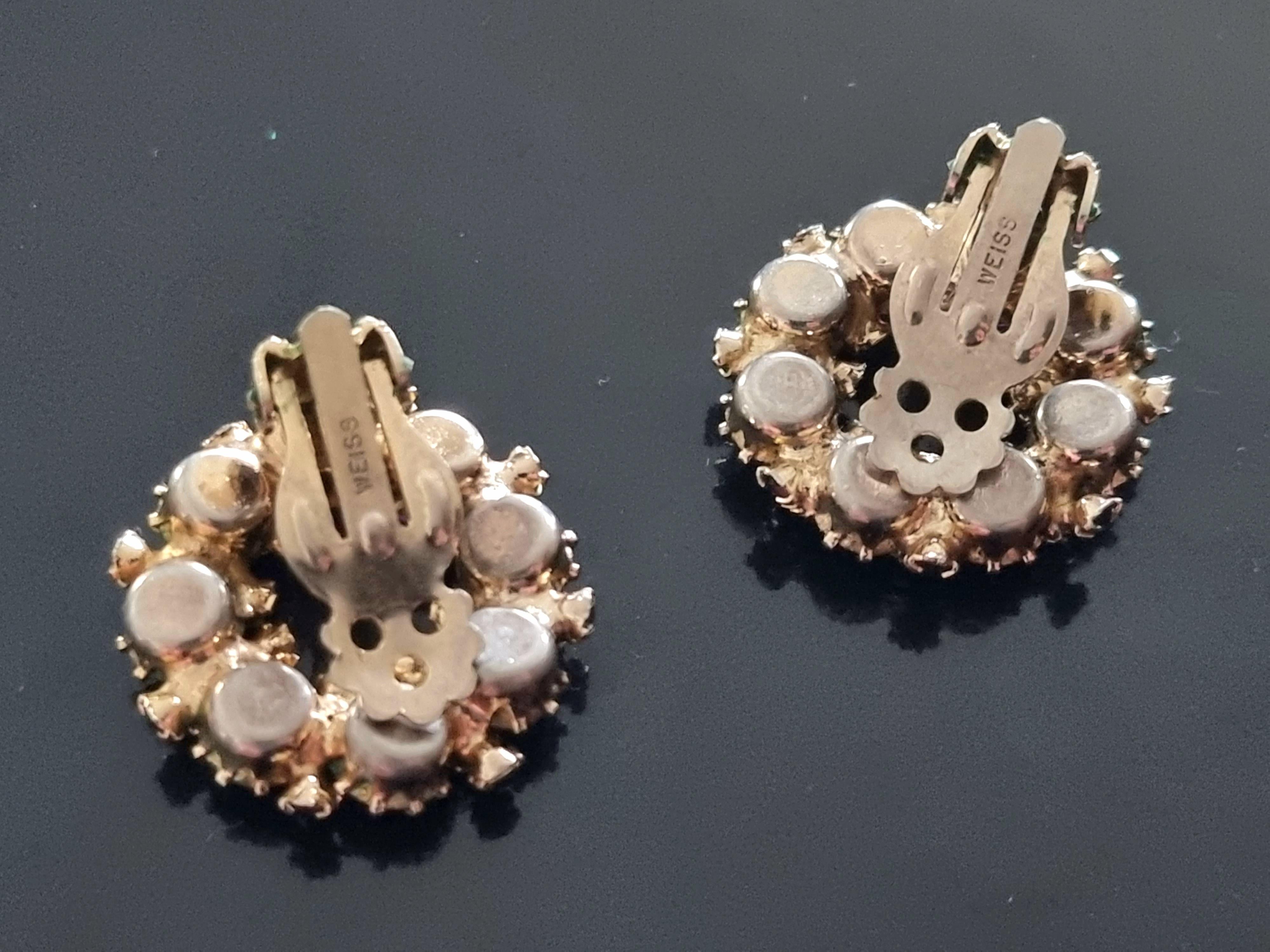 Weiss USA, Clip-on Earrings, vintage from the 50s For Sale 7