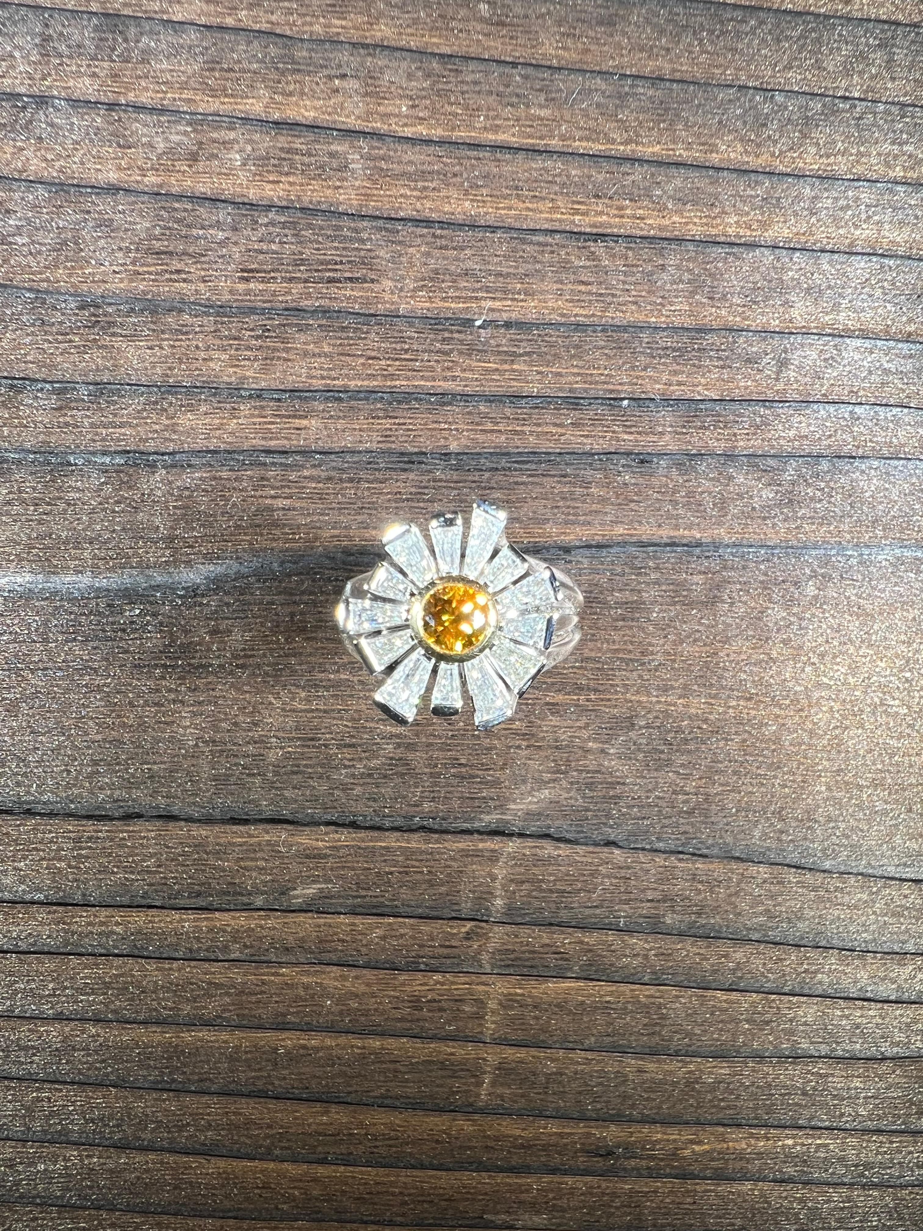 Women's or Men's Weissgold Ring 18k mit naturfarbenen Diamanten (2.2 Carat) For Sale