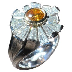 Weissgold Ring 18k mit naturfarbenen Diamanten (2.2 Carat)