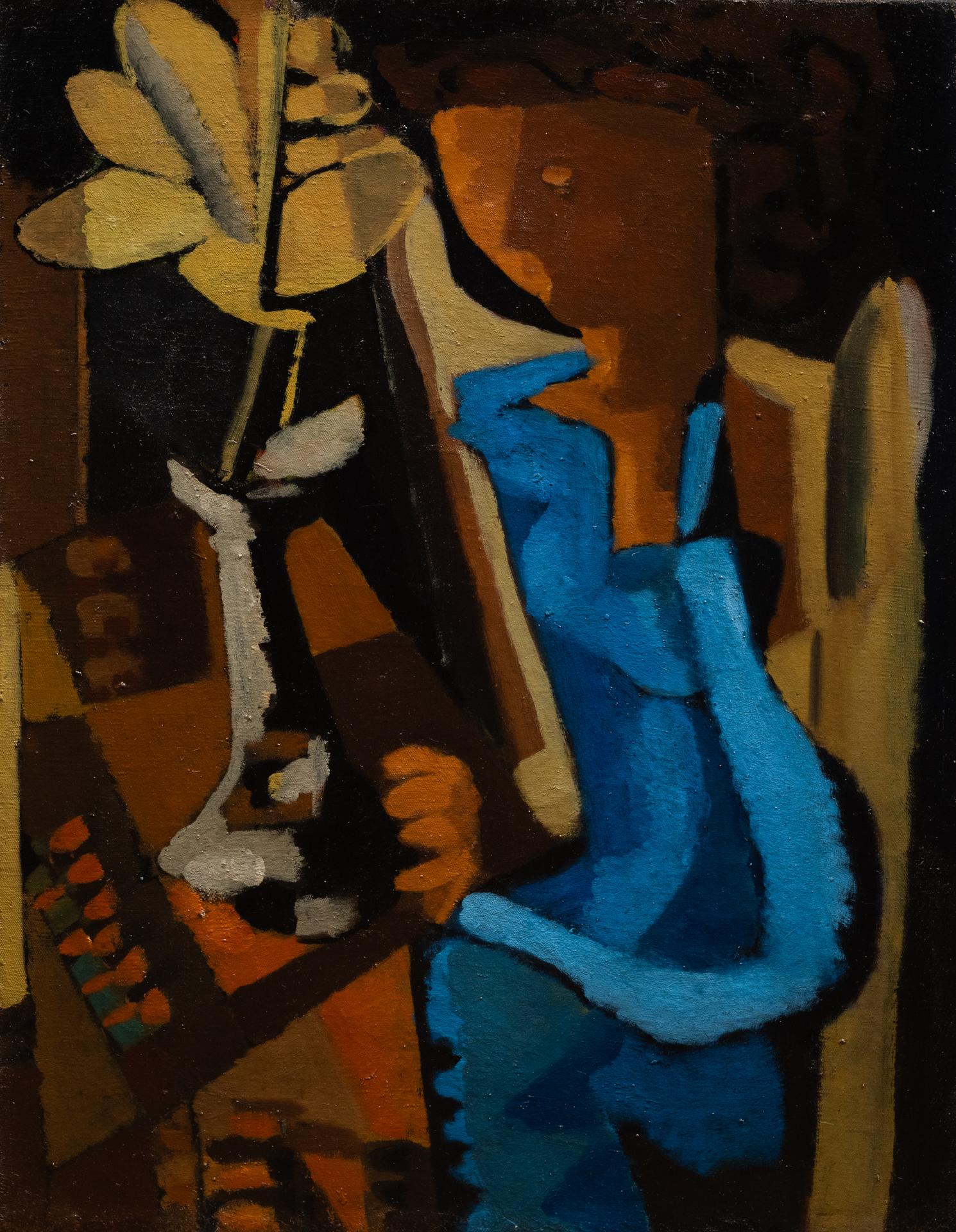 Weissman Figurative Painting – Junge Frau mit einer Blume