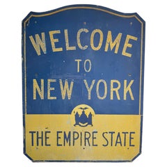 Welcome to New York Metal Highway Sign, 1940s USA