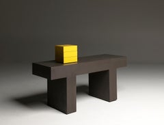 Welcome Wooden Bench Covered with Gauze and a Small Drawer Unit by Aldo Cibic