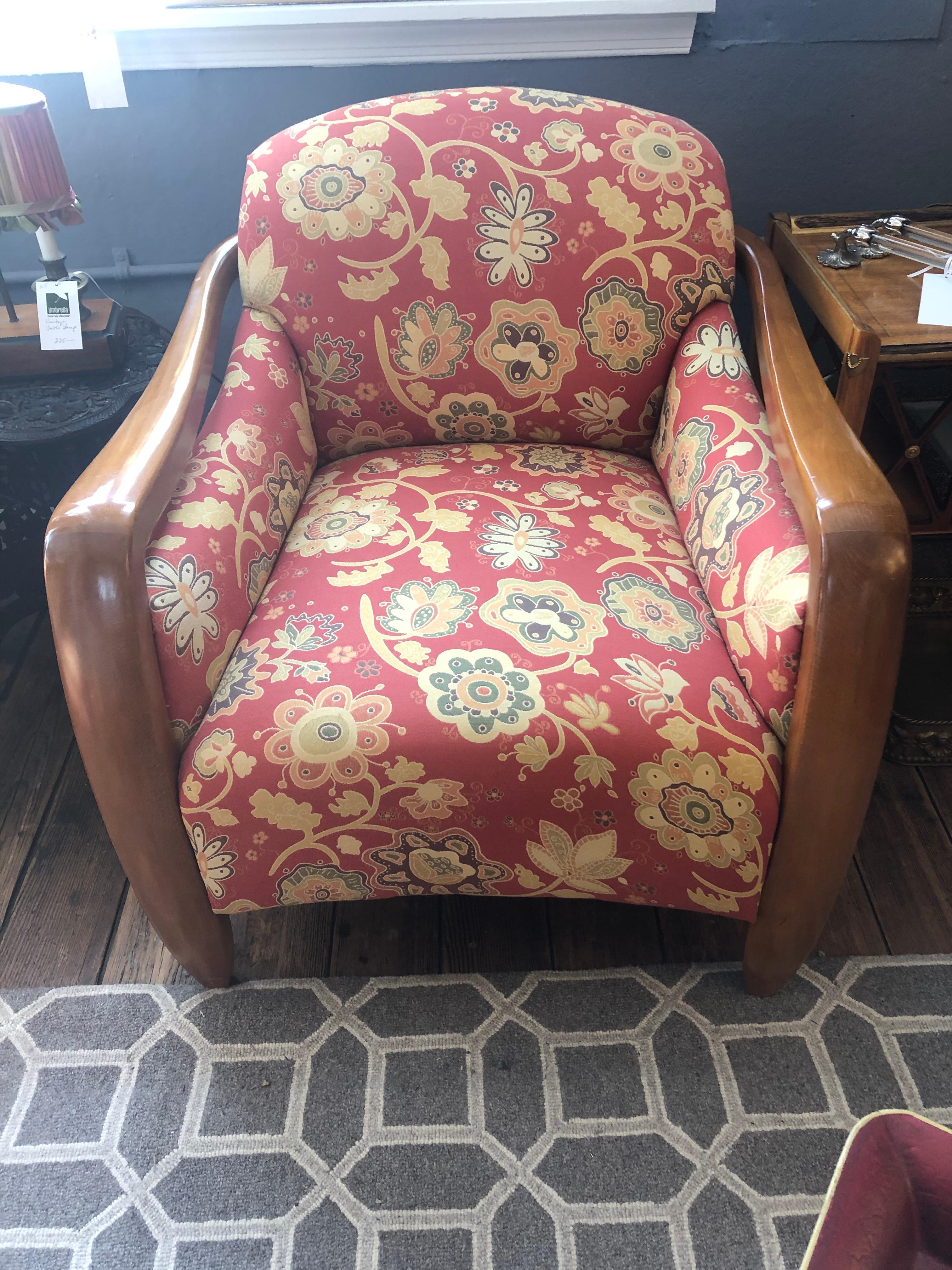 Welcoming Set of Classy Art Deco Club Chairs and Matching Ottoman 1