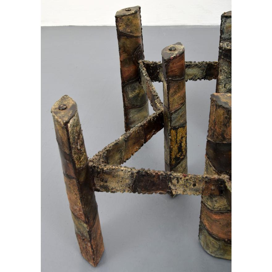 Runder Couchtisch aus geschweißtem und lackiertem Stahl von Paul Evans Studio im Zustand „Gut“ im Angebot in Montreal, QC