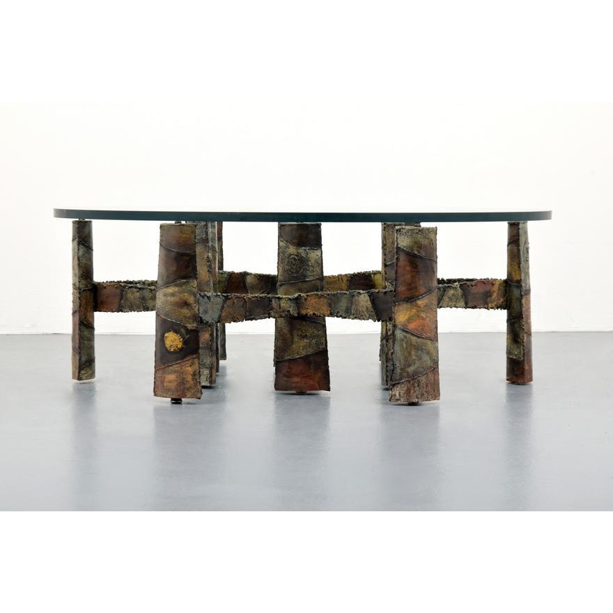 Mid-20th Century Welded and Painted Steel Paul Evans Studio Circular Coffee Table For Sale