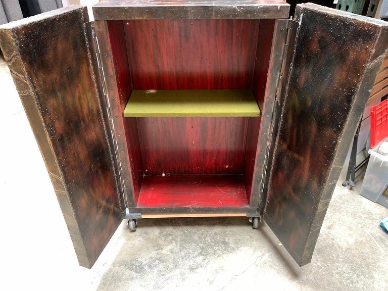 Late 20th Century Welded and Patinated Steel Wall Cabinet by Paul Evans for Directional For Sale