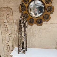 Scultura in ottone degli anni '70 Max Finkelstein Opera d'arte con texture a macchina California