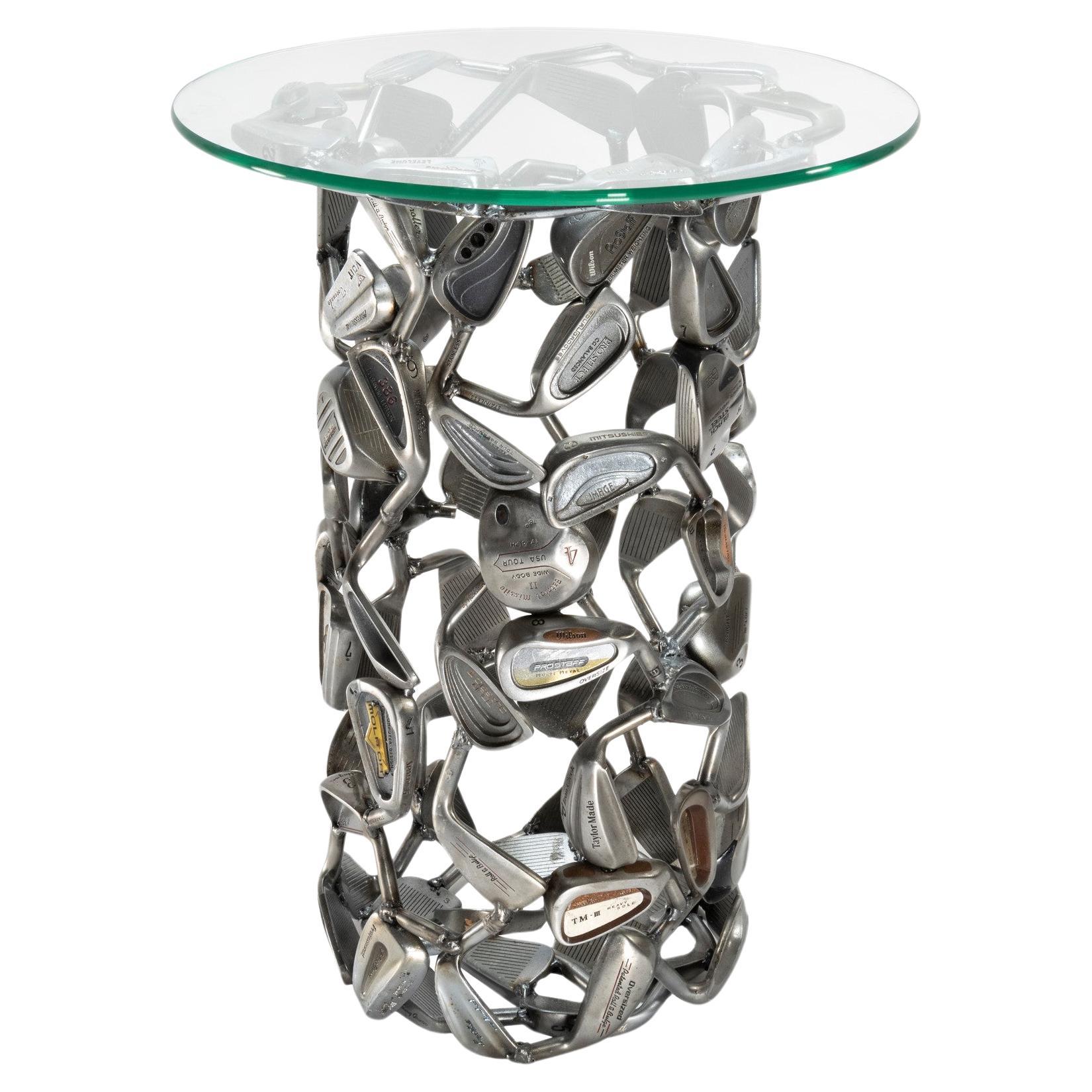 Table d'appoint soudée en forme de club de golf Umbrella