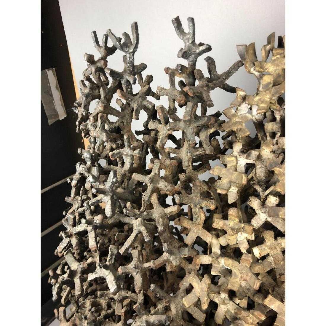 Brutalist Welded Metal Grove of Trees Table Sculpture