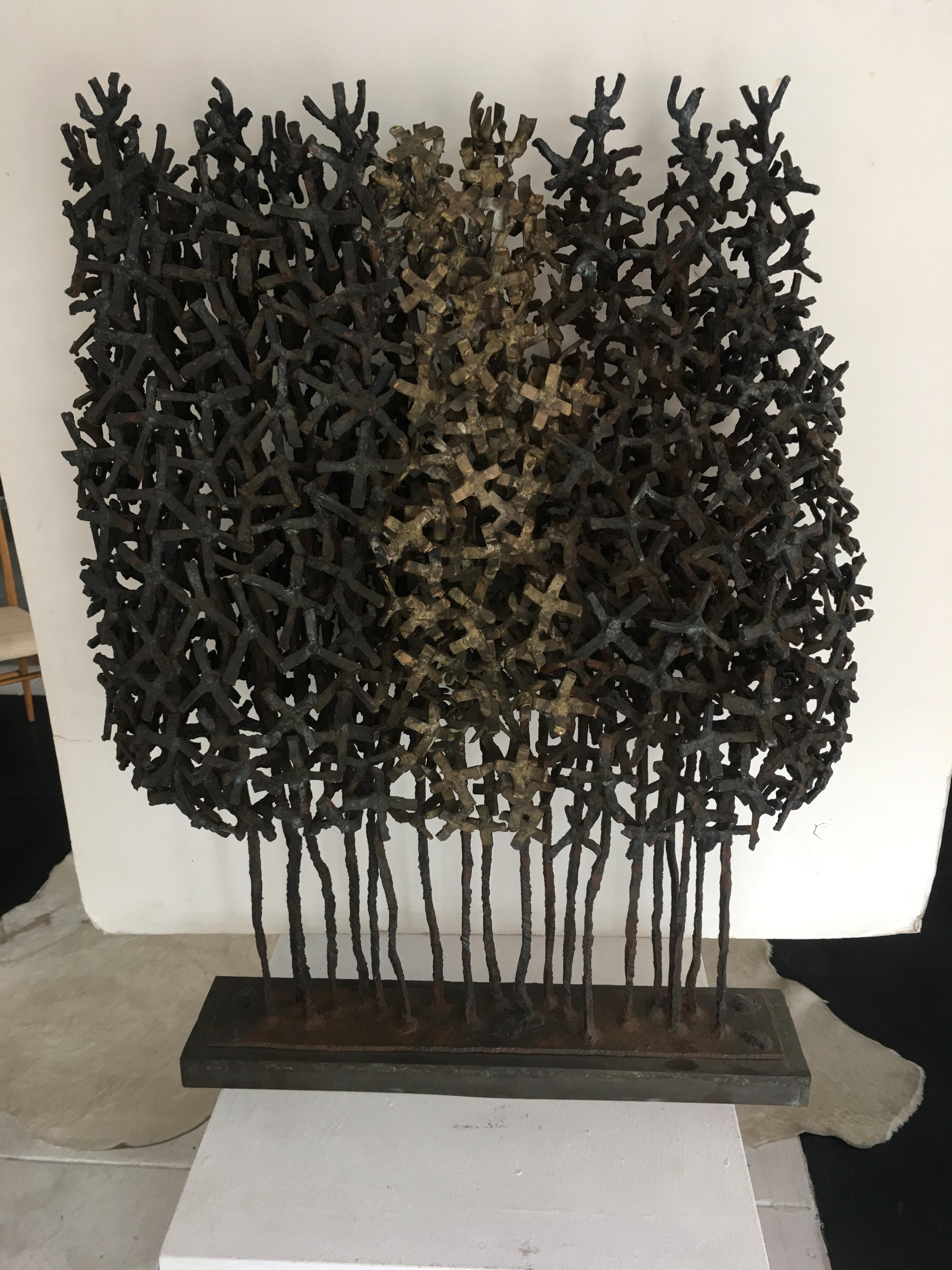 Welded Metal Grove of Trees Table Sculpture In Good Condition In Los Angeles, CA