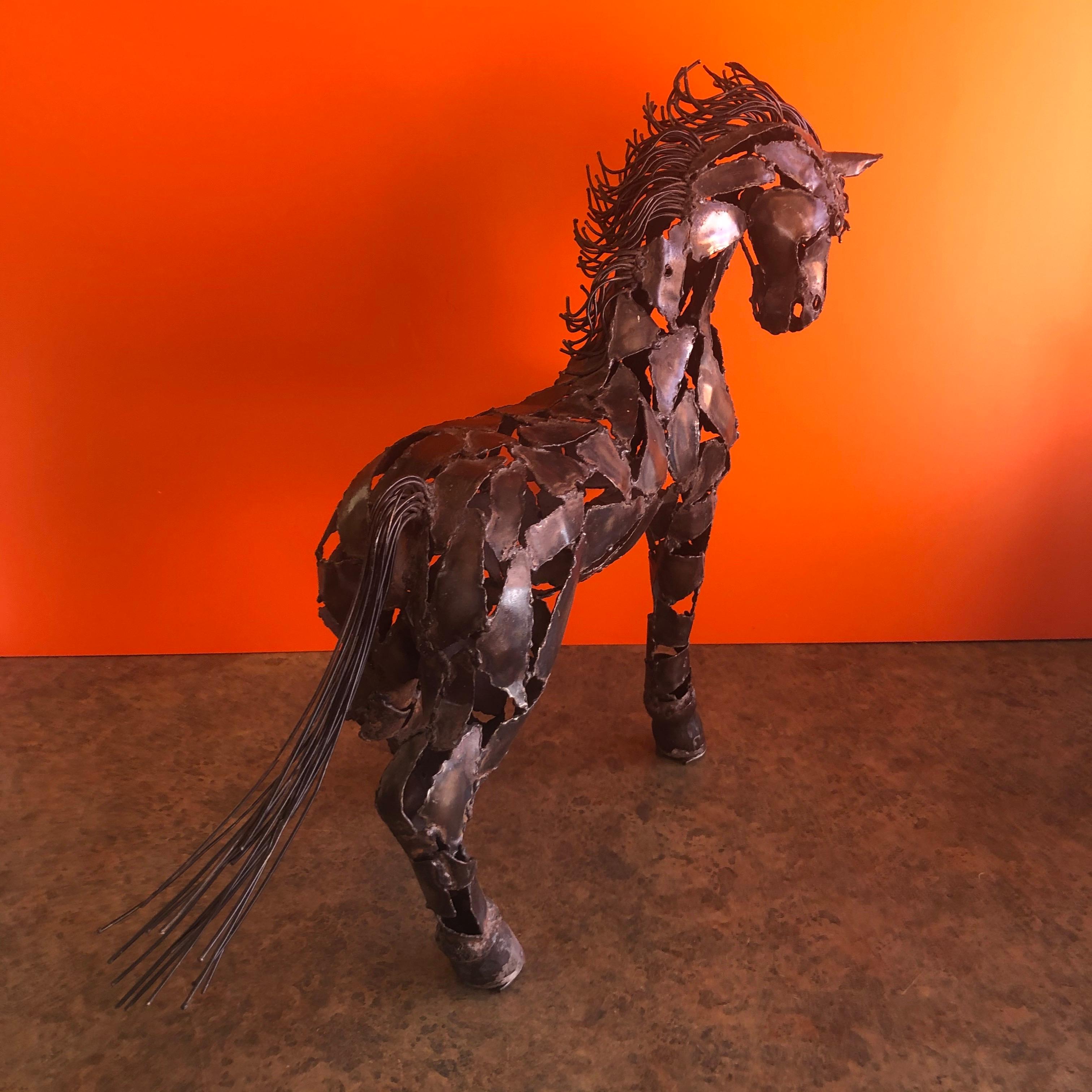 welded horse sculpture