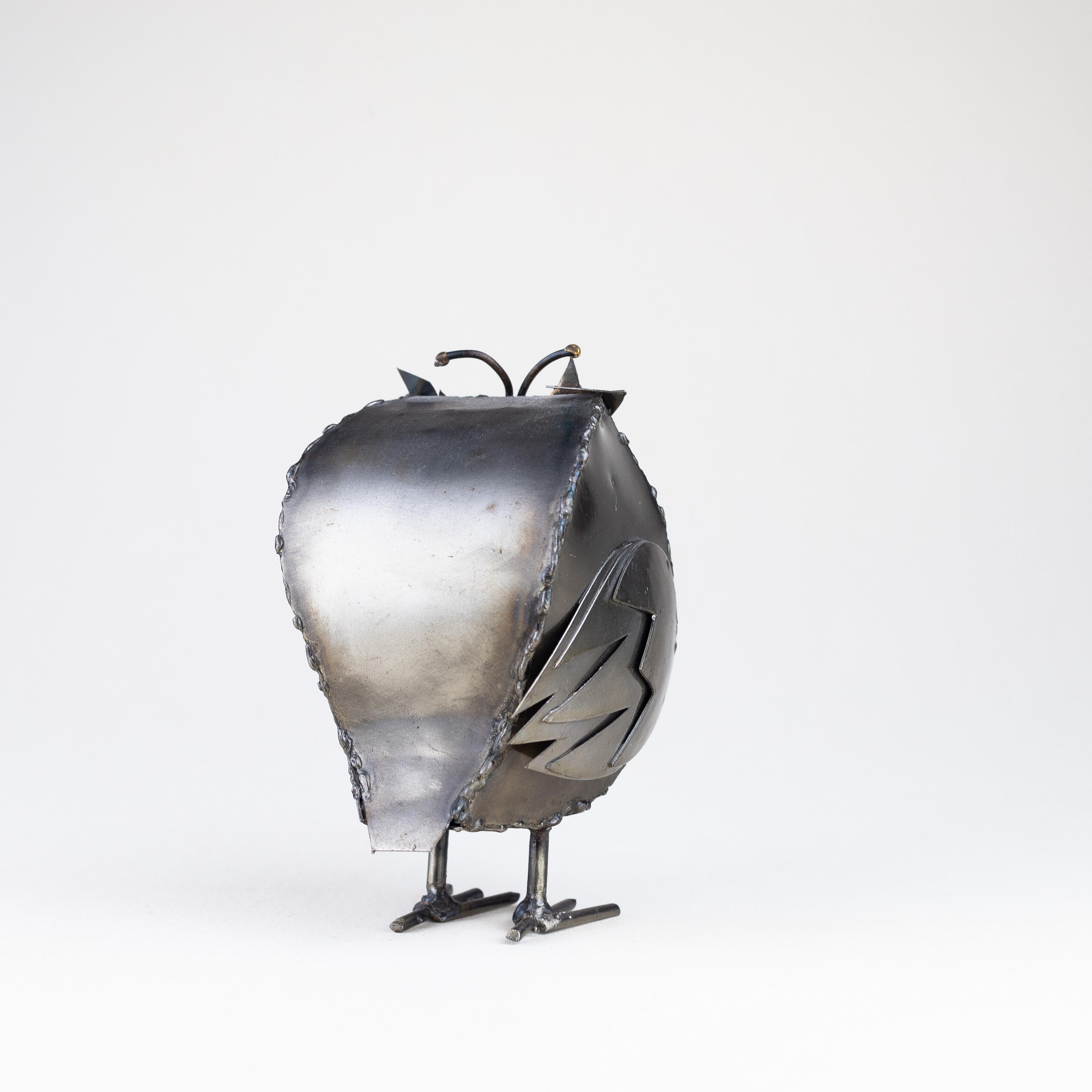 20th Century Welded Owl Metal Sculpture, France 1970s For Sale