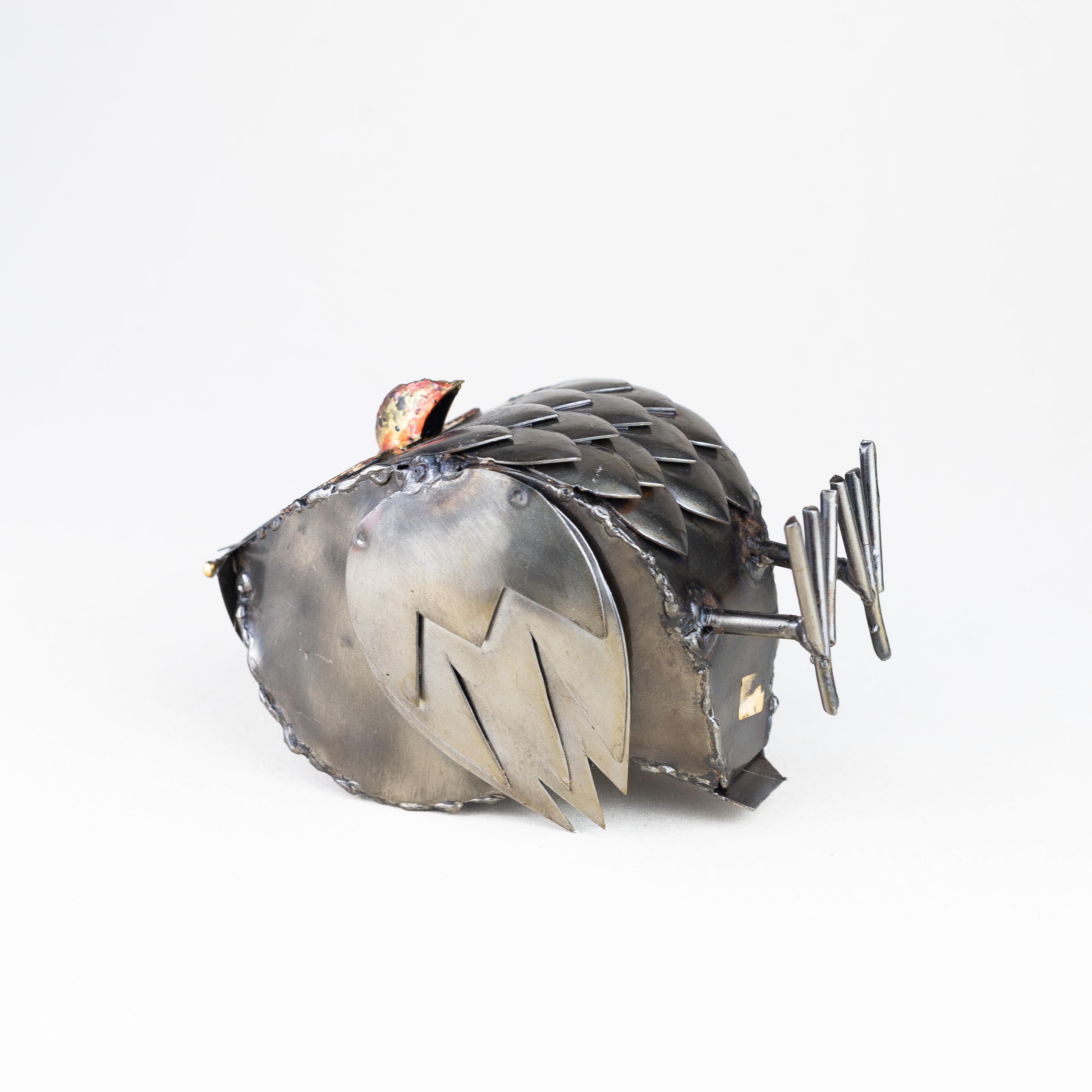 Welded Owl Metal Sculpture, France 1970s For Sale 1