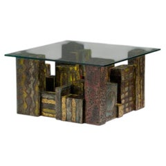 Welded Polychrome Steel "Skyline" Coffee Table by Paul Evans