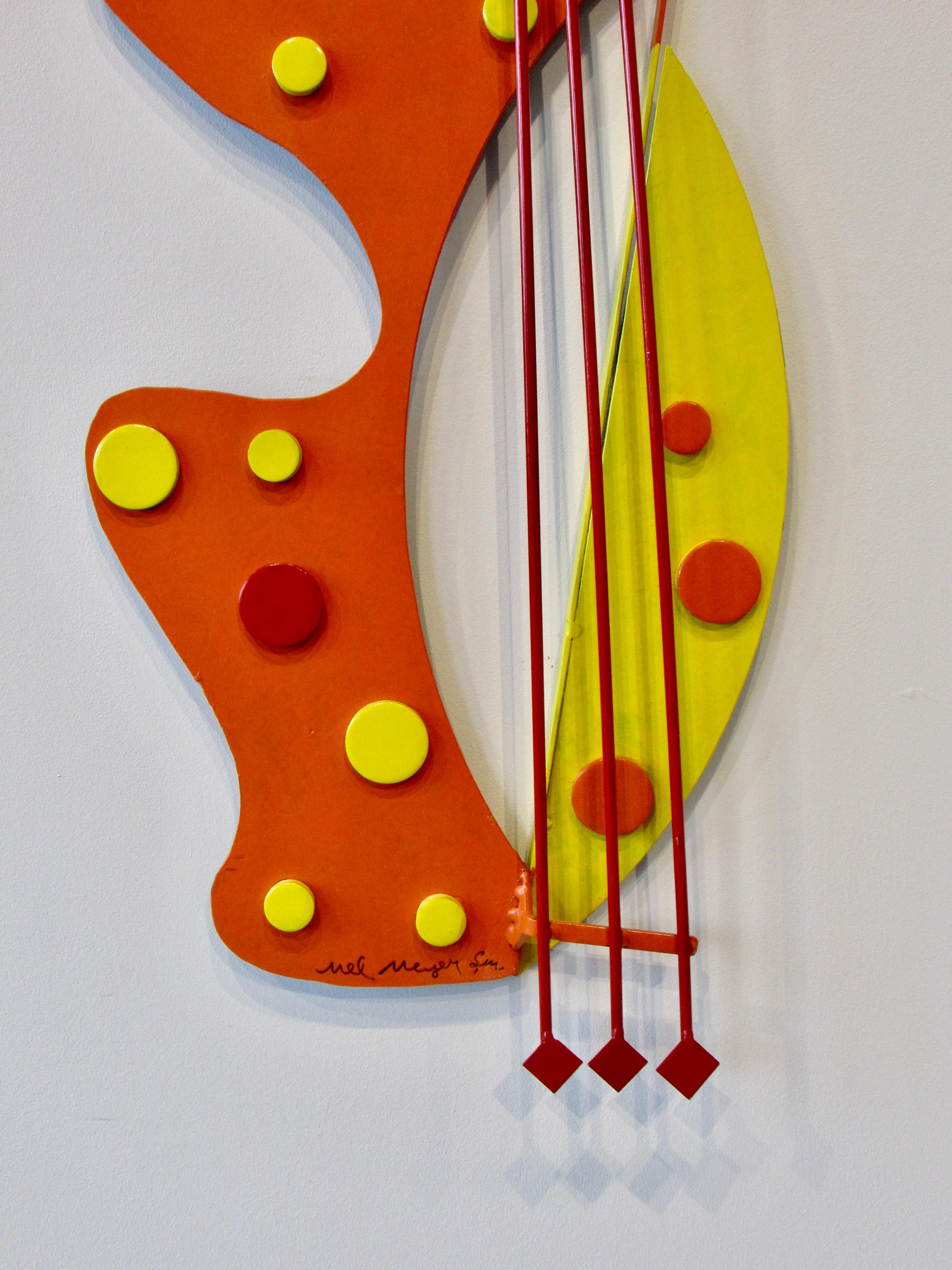Mid-Century Modern Welded Steel Abstract Guitar Sculpture by Brother Mel Meyer