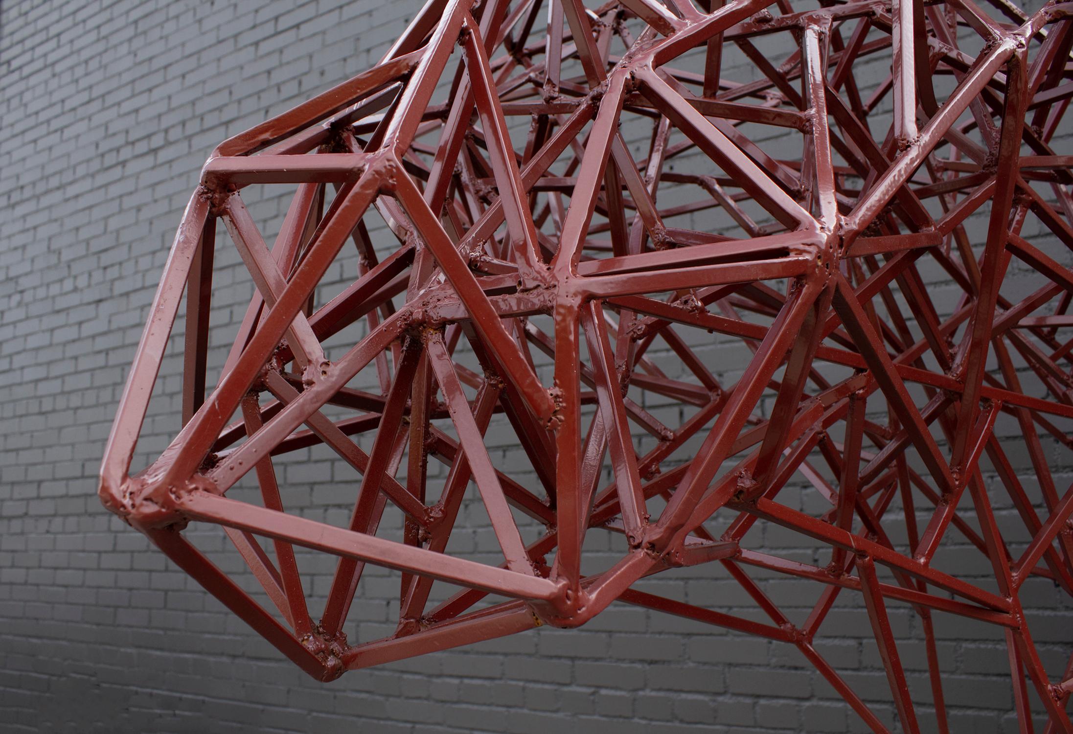 Escultura Modernista Abstracta de Vaquilla Roja de Acero Soldado del Artista Mark Doyle en Excelente estado para la venta en Dallas, TX